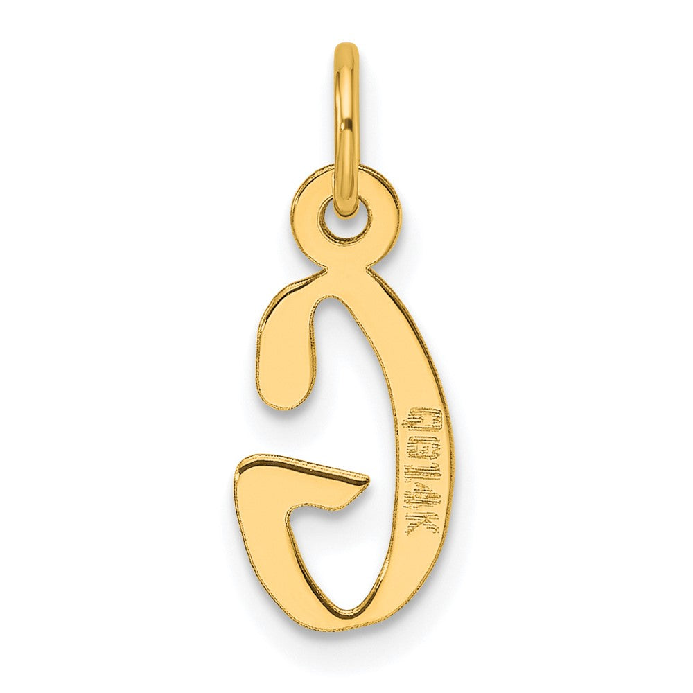 14K  Slanted Block Letter G Initial Charm