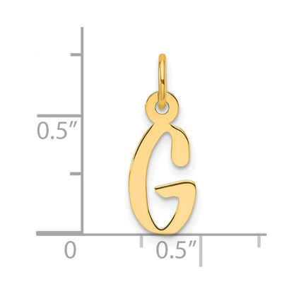 14K  Slanted Block Letter G Initial Charm