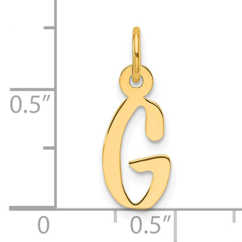 14K  Slanted Block Letter G Initial Charm