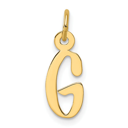 14K  Slanted Block Letter G Initial Charm
