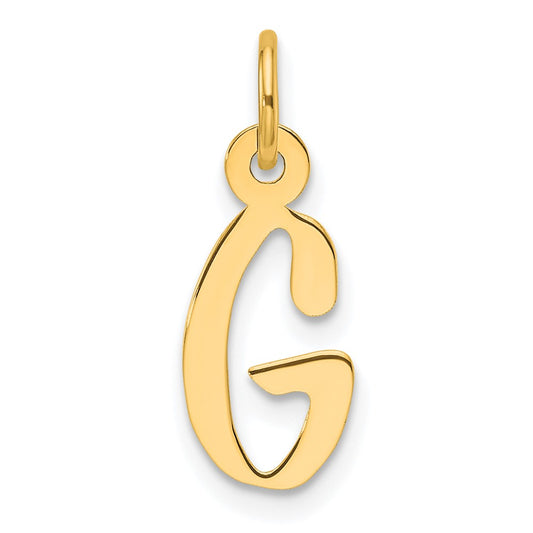 14K  Slanted Block Letter G Initial Charm