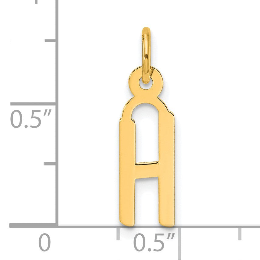 14K  Slanted Block Letter H Initial Charm