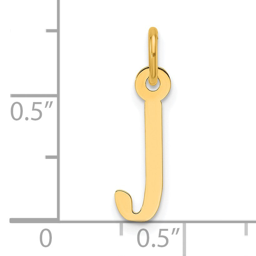 14K  Slanted Block Letter J Initial Charm