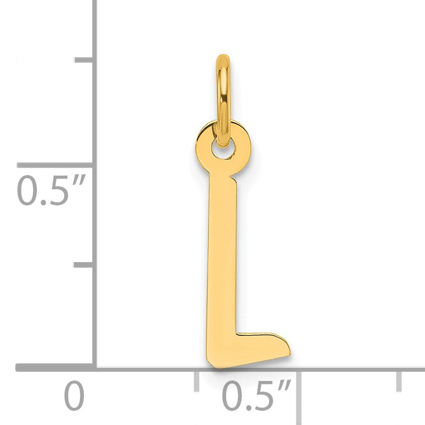 14K  Slanted Block Letter L Initial Charm
