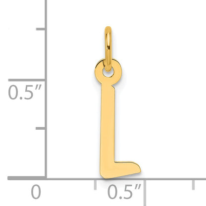 14K  Slanted Block Letter L Initial Charm