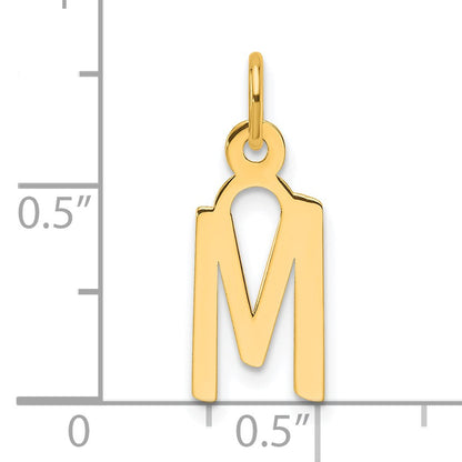 14K  Slanted Block Letter M Initial Charm