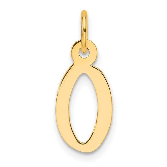 14K  Slanted Block Letter O Initial Charm