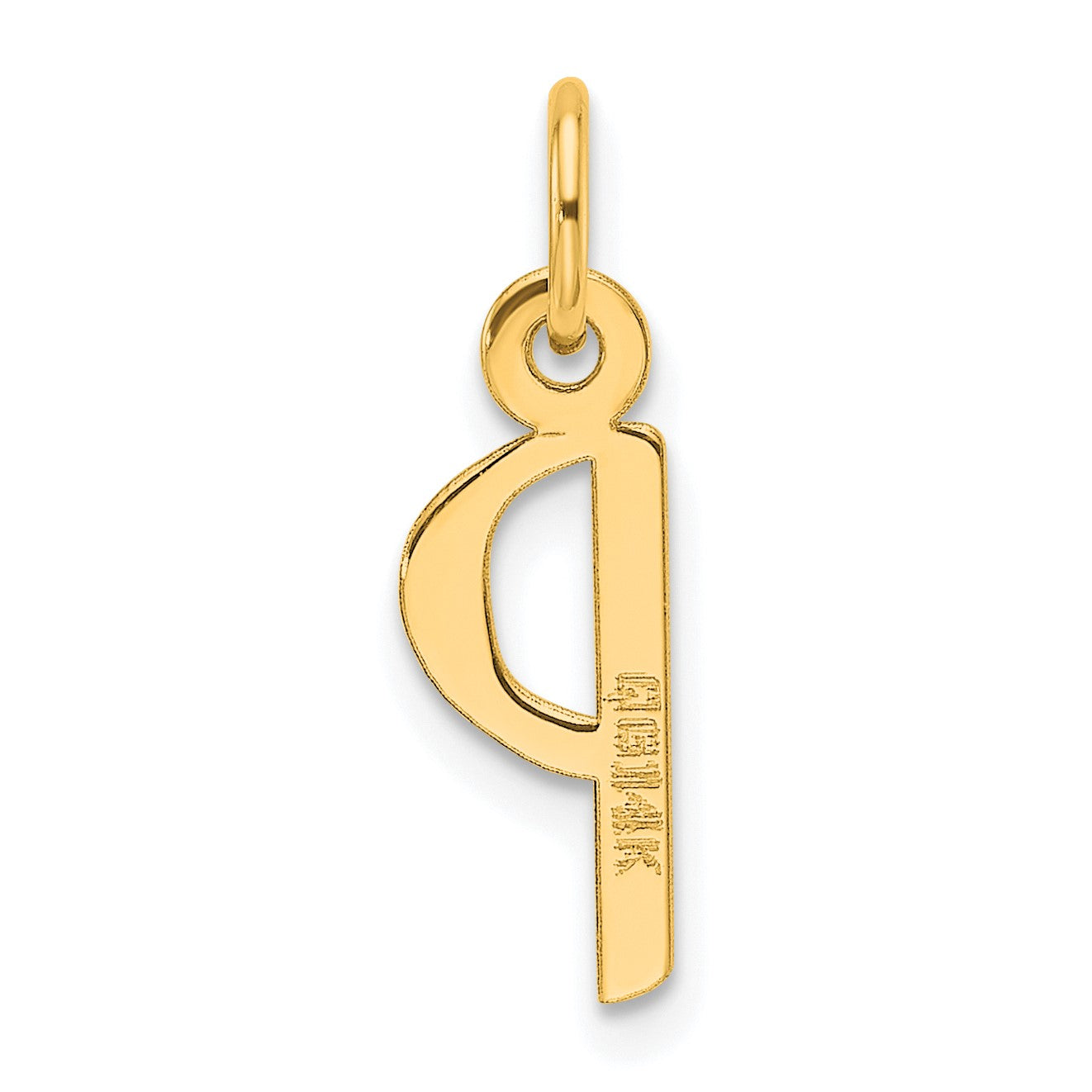 14K  Slanted Block Letter P Initial Charm