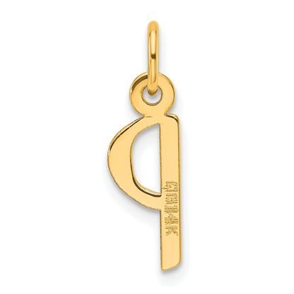 14K  Slanted Block Letter P Initial Charm