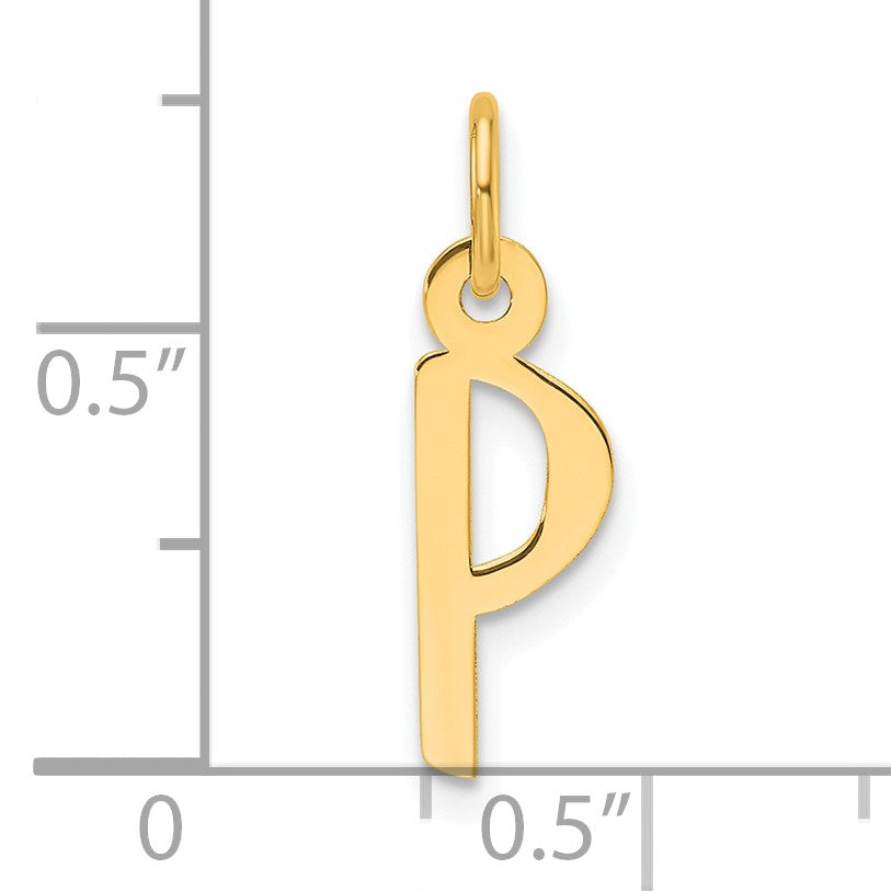 14K  Slanted Block Letter P Initial Charm