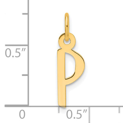 14K  Slanted Block Letter P Initial Charm