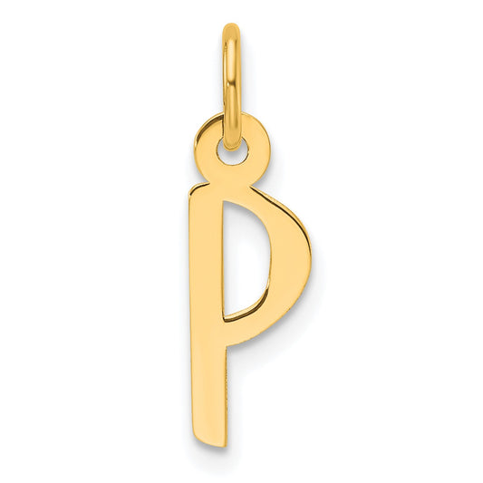 14K  Slanted Block Letter P Initial Charm