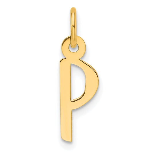 14K  Slanted Block Letter P Initial Charm