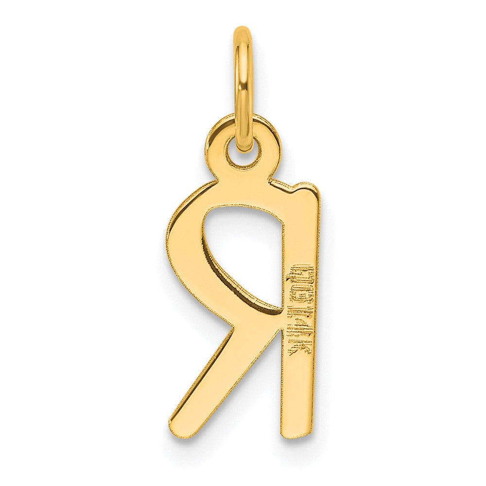 14K  Slanted Block Letter R Initial Charm