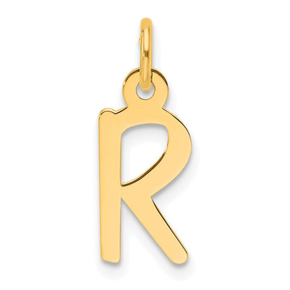 14K  Slanted Block Letter R Initial Charm