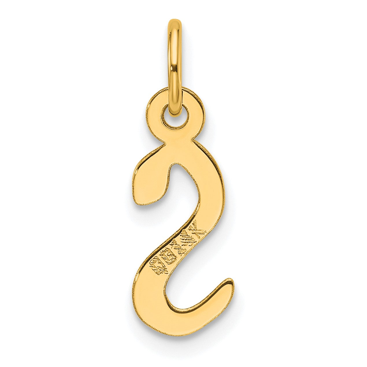 14K  Slanted Block Letter S Initial Charm