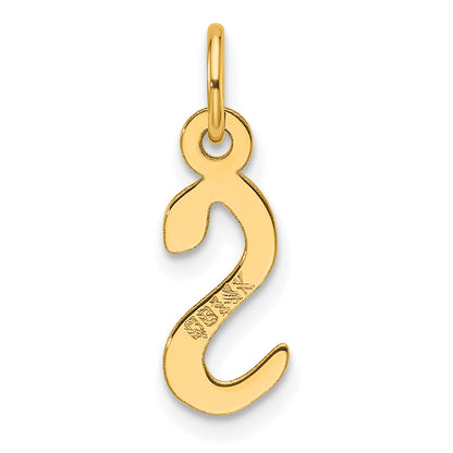 14K  Slanted Block Letter S Initial Charm