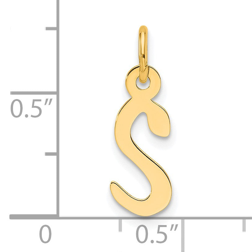 14K  Slanted Block Letter S Initial Charm