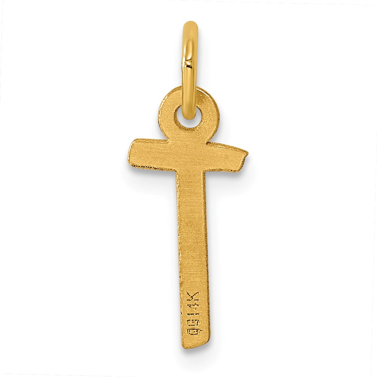 14K  Slanted Block Letter T Initial Charm