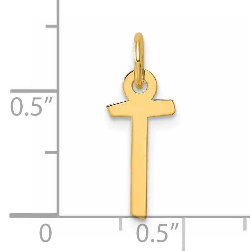 14K  Slanted Block Letter T Initial Charm