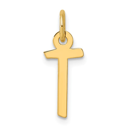14K  Slanted Block Letter T Initial Charm