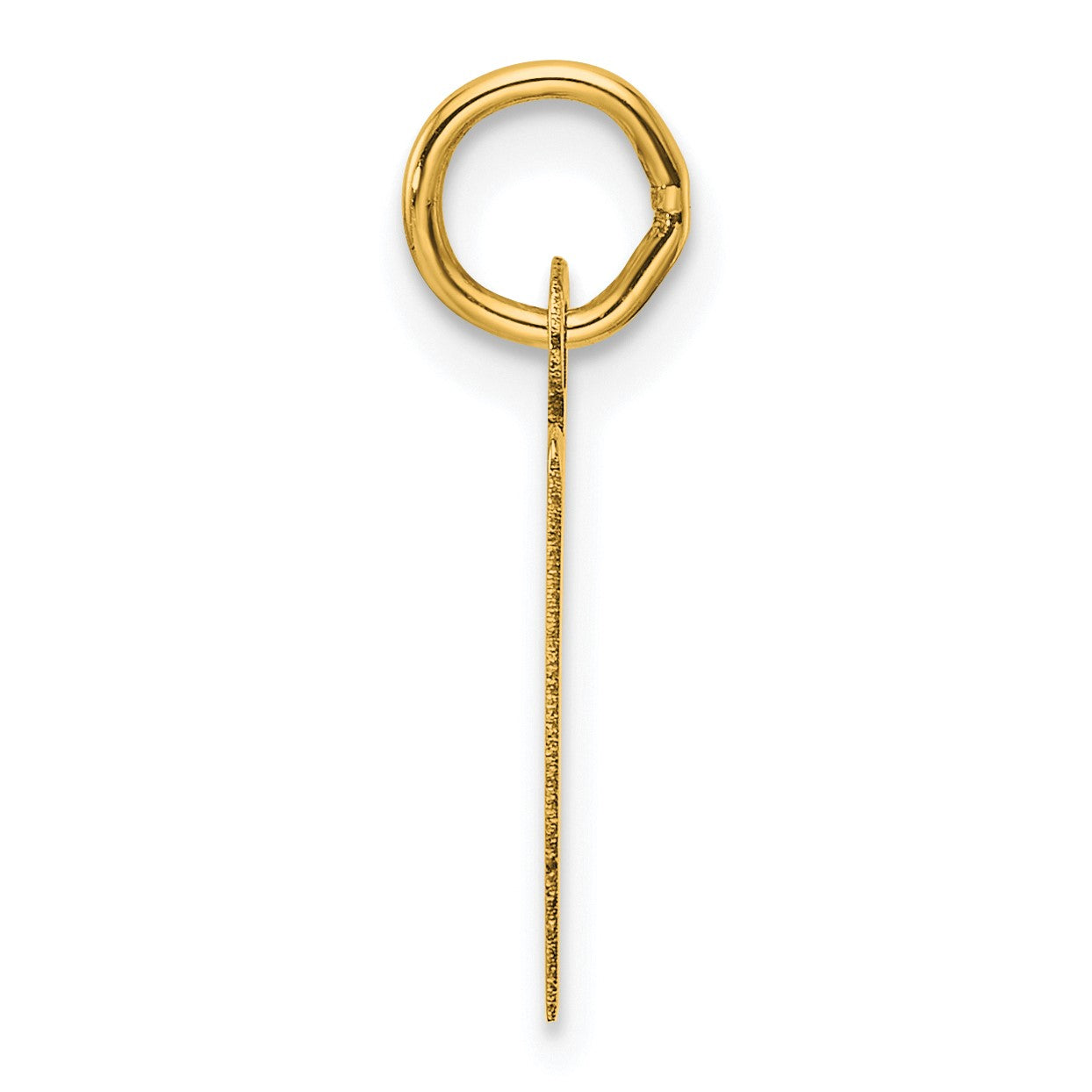 14K  Slanted Block Letter V Initial Charm