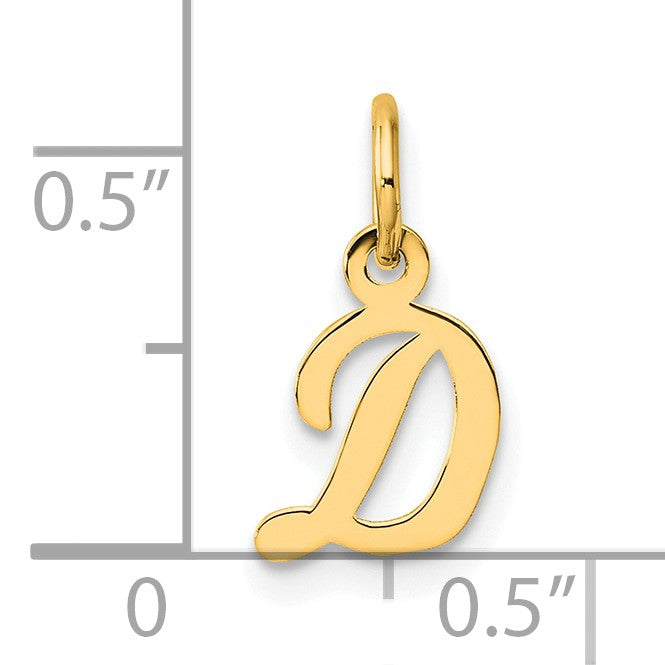 14K Small Script Letter D Initial Charm