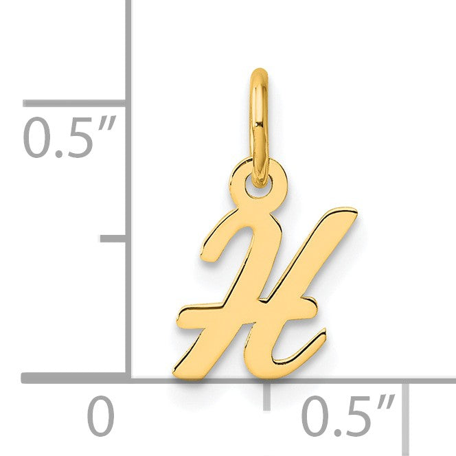 14K Small Script Letter H Initial Charm