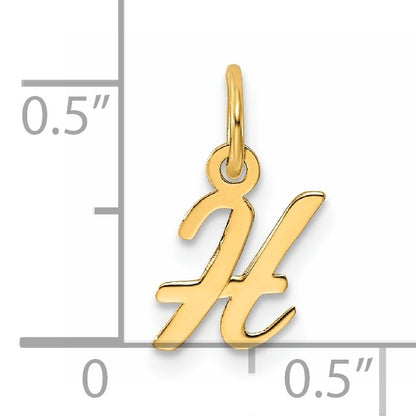 14K Small Script Letter H Initial Charm