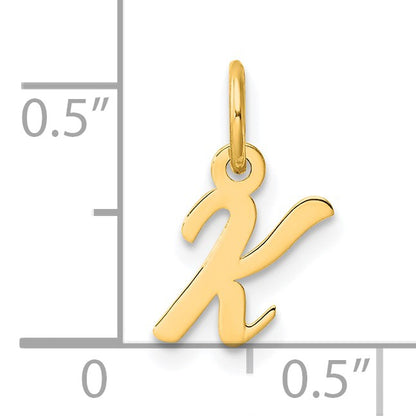 14K Small Script Letter K Initial Charm