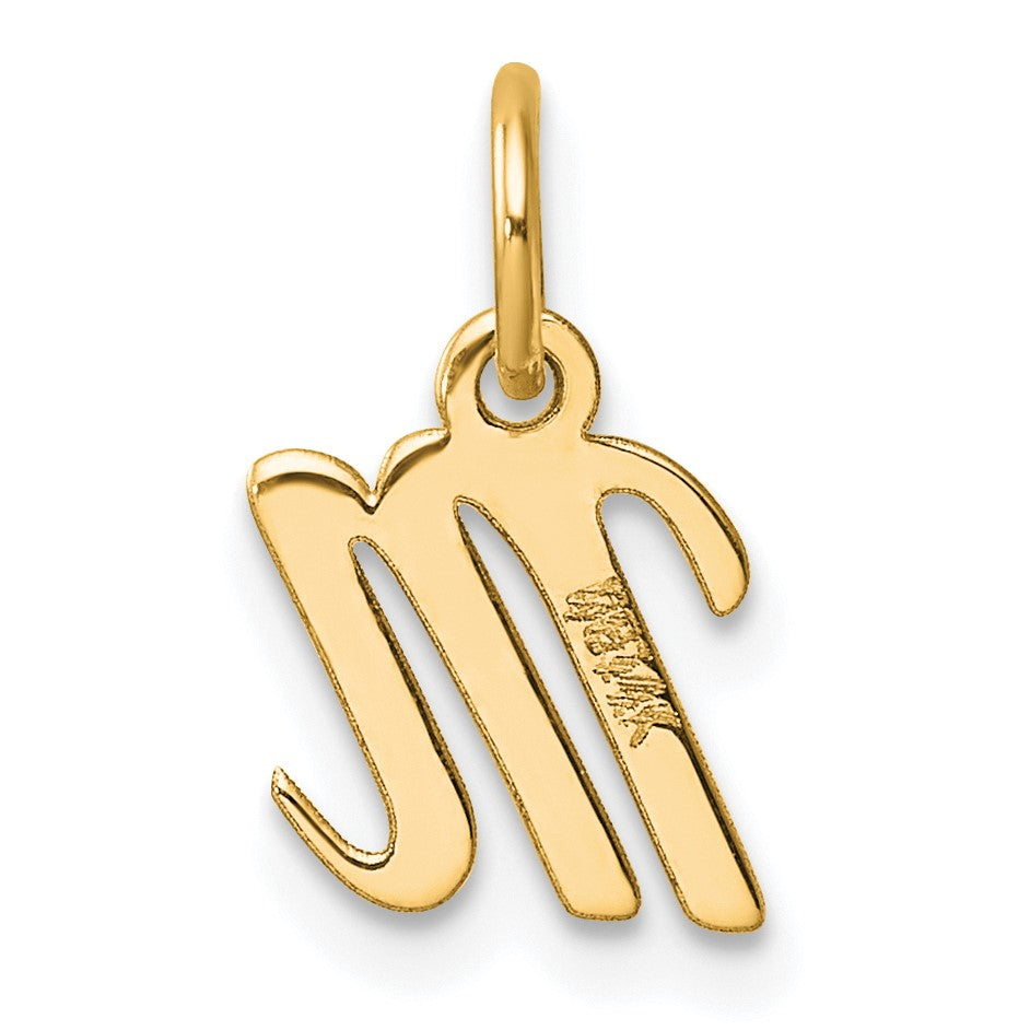 14K Small Script Letter M Initial Charm
