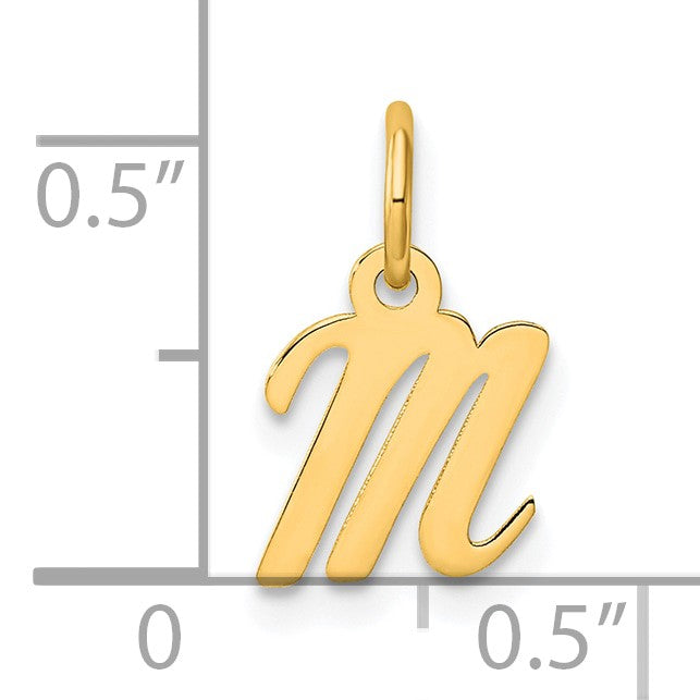 14K Small Script Letter M Initial Charm