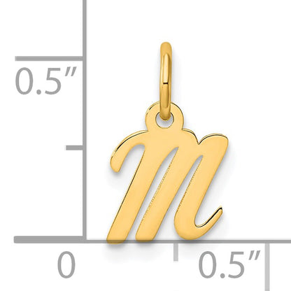 14K Small Script Letter M Initial Charm