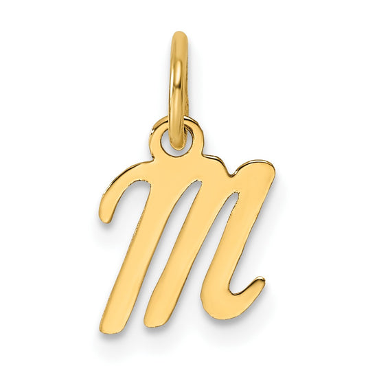 14K Small Script Letter M Initial Charm