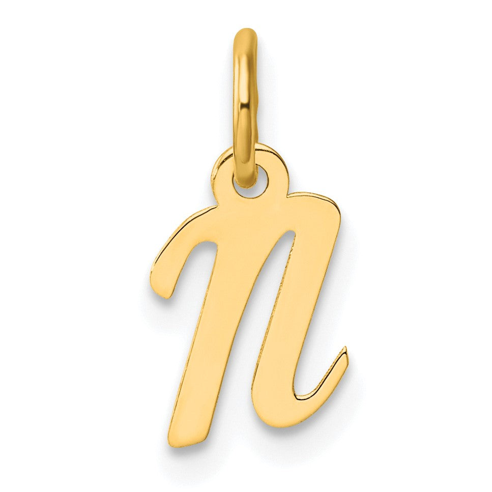 14K Small Script Letter N Initial Charm