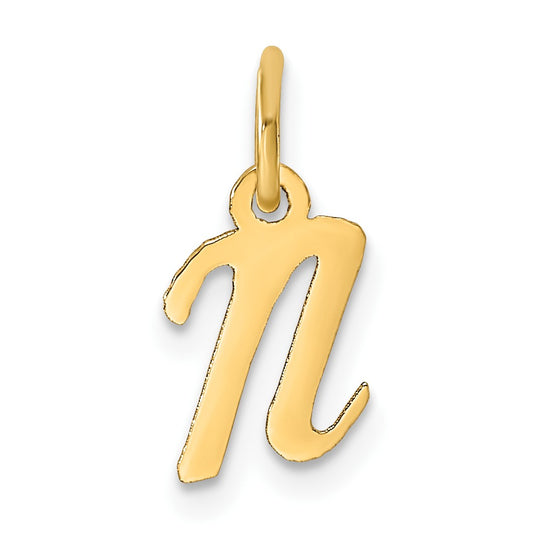 14K Small Script Letter N Initial Charm