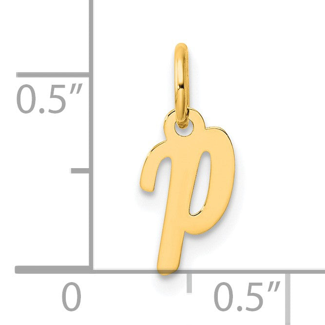 14K Small Script Letter P Initial Charm