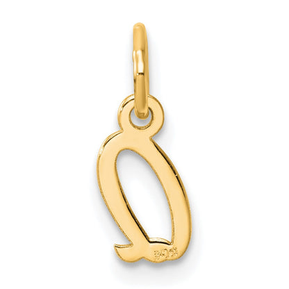 14K Small Script Letter Q Initial Charm