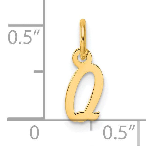 14K Small Script Letter Q Initial Charm