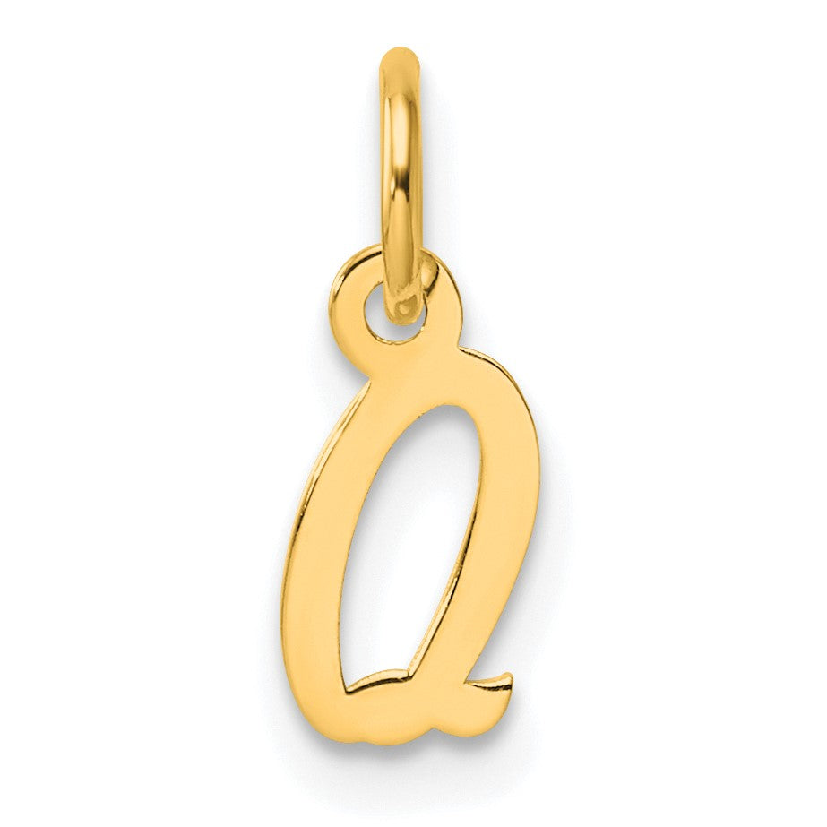 14K Small Script Letter Q Initial Charm