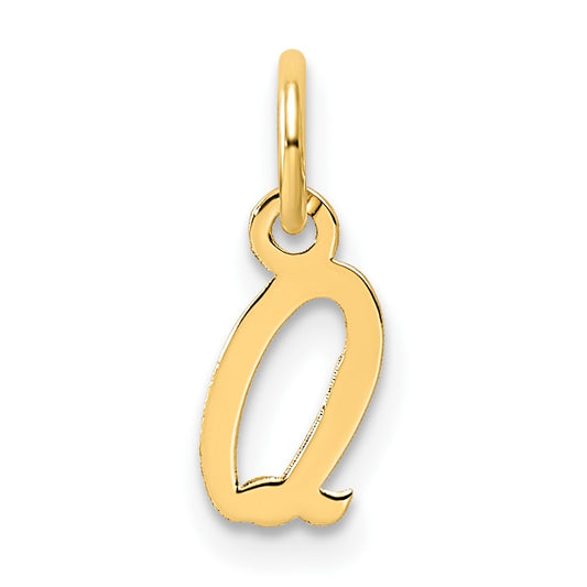 14K Small Script Letter Q Initial Charm