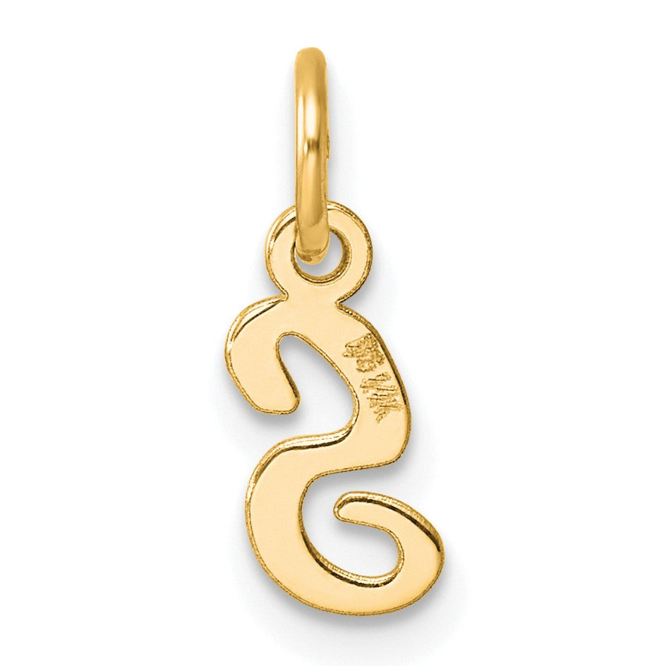 14K Small Script Letter S Initial Charm