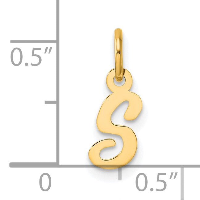 14K Small Script Letter S Initial Charm