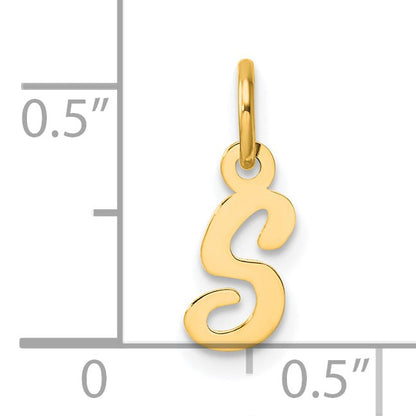 14K Small Script Letter S Initial Charm