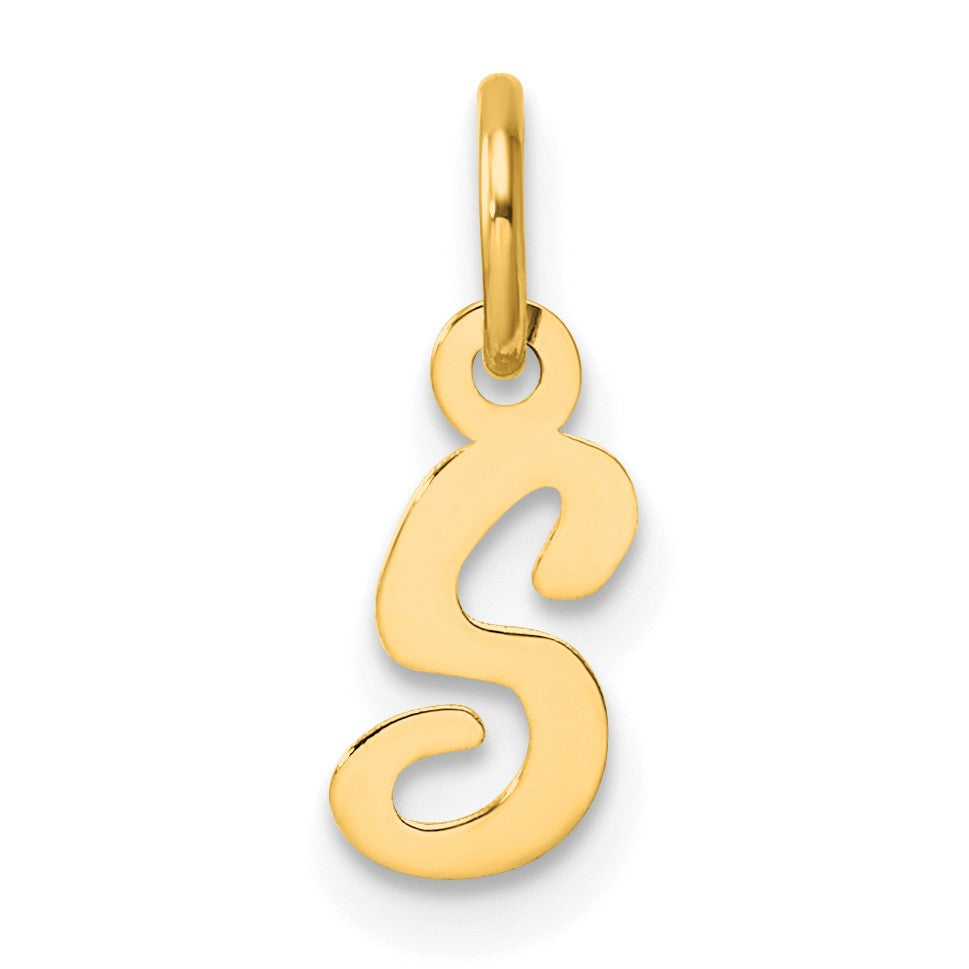 14K Small Script Letter S Initial Charm
