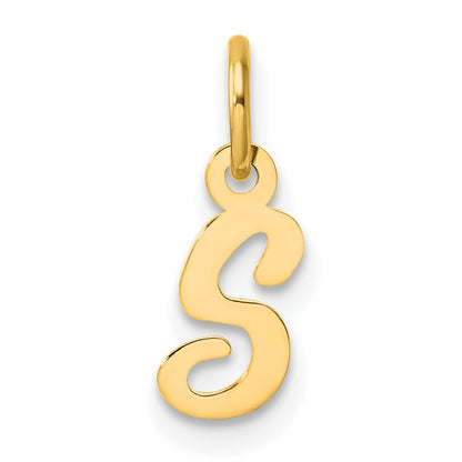 14K Small Script Letter S Initial Charm