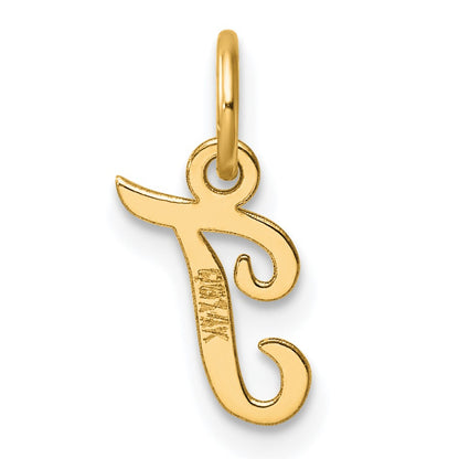 14K Small Script Letter T Initial Charm