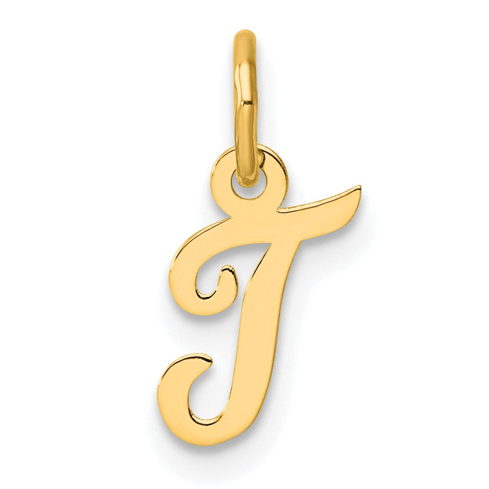 14K Small Script Letter T Initial Charm