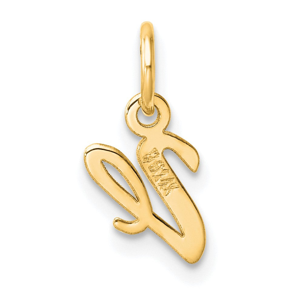 14K Small Script Letter V Initial Charm