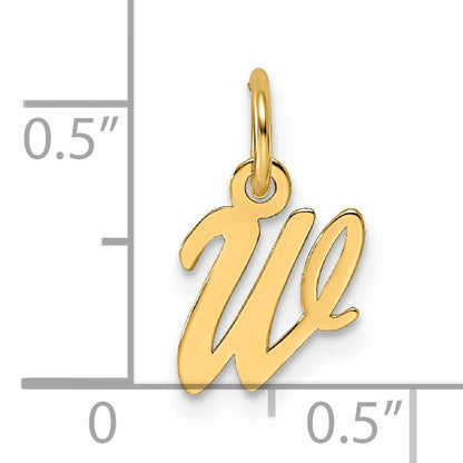 14K Small Script Letter W Initial Charm